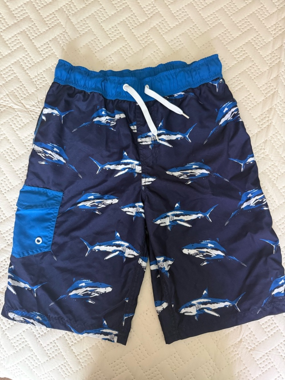 Cat & Jack Blue Swim Shorts with White Mesh Lining